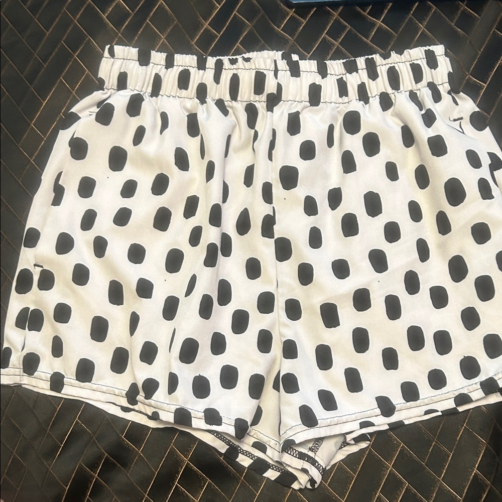 Black & White Polka Dot Athletic Shorts